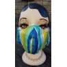 green , blue and lime green mask